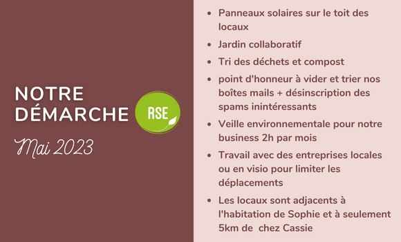 Démarche RSE Sister concept formation Occitanie