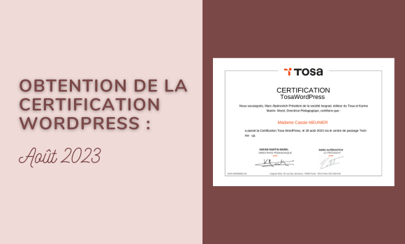 Actualité certification WordPress organisme de formation digital Sister Concept Formation.