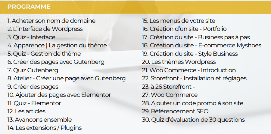 Programme formation L’essentiel de Wordpress 5 et Woocommerce Sister Concept Formation - Organisme de Formation Lozère