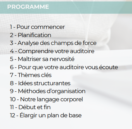 Programme formation Parler en public : gérer la pression Sister Concept Formation - Organisme de Formation Lozère