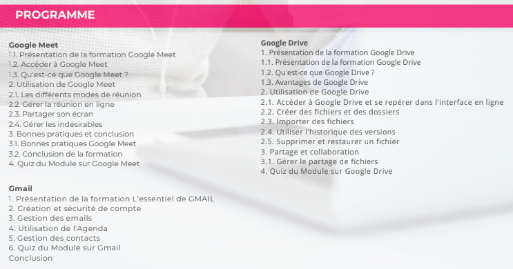 Formation sur les outils de collaboration google avec Sister Concept Formation